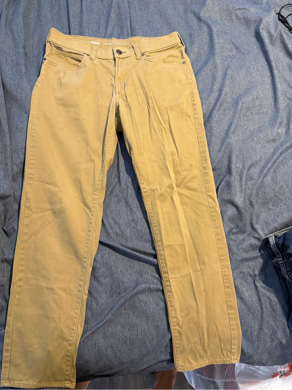 Marc Anthony Khaki Straight-Leg Pants